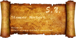Stemper Norbert névjegykártya