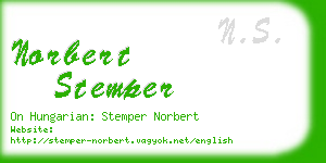 norbert stemper business card